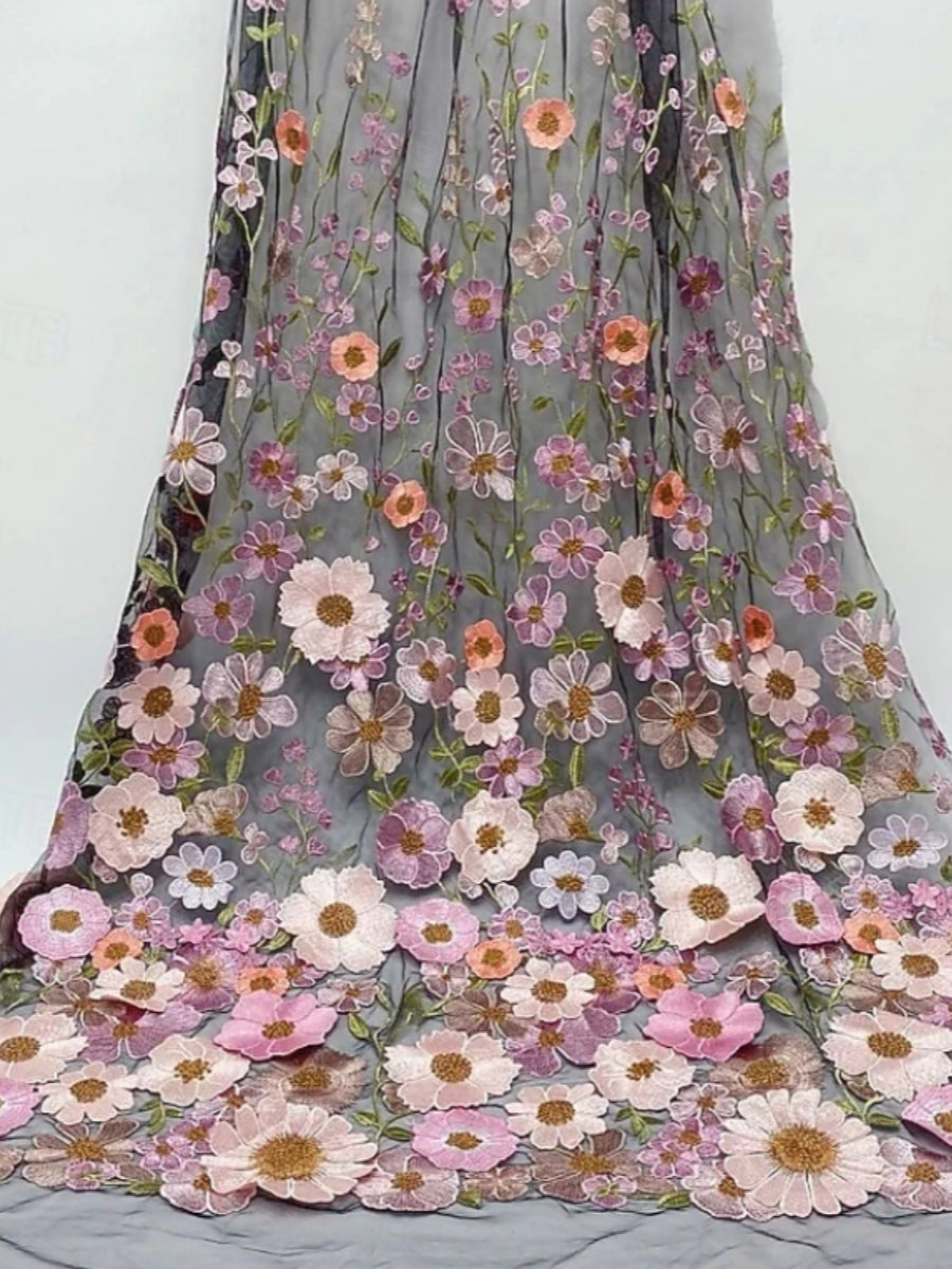 A Line Princess Scoop Lace Embroidery Mother Of The Bride Dresses Floral Ankle Length 3 4 Sleeves