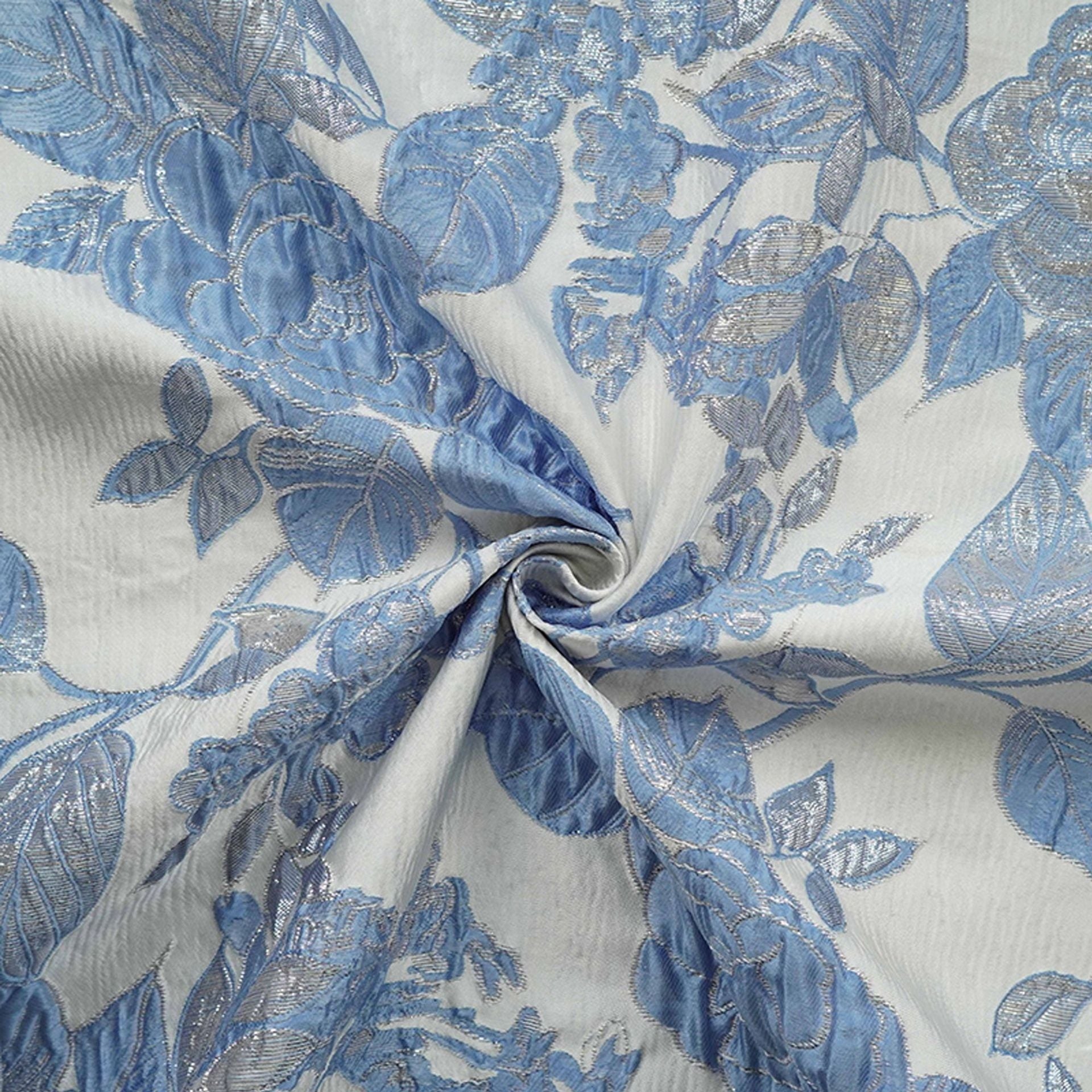 A Line Princess V Neck Jacquard Mother Of The Bride Dresses Floral Tea Length Half Sleeves Ruffles