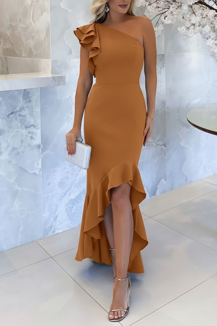 Mermaid/Trumpet One-Shoulder Asymmetrical Mother of the Bride Dresses