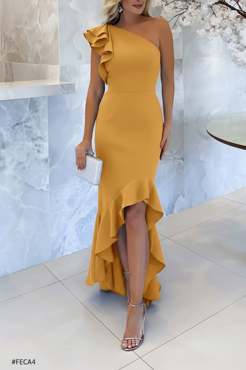Mermaid/Trumpet One-Shoulder Asymmetrical Mother of the Bride Dresses