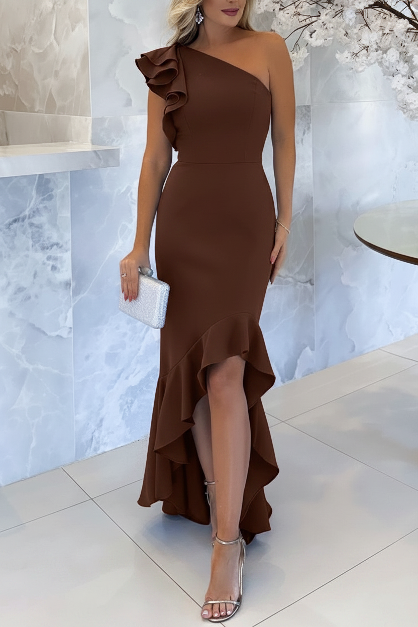 Mermaid/Trumpet One-Shoulder Asymmetrical Mother of the Bride Dresses