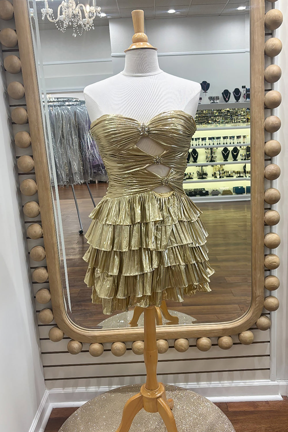 gold ruched mini dress Metallic Gold A Line Sweetheart Ruched Short Homecoming Dress with Ruffles  – misshow.com