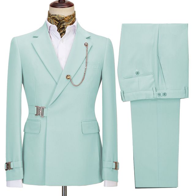 Mint Green New Arrival Notched Lapel Two Pieces Business Men's