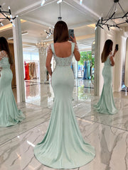 Mint sweetheart beaded mermaid evening dress
