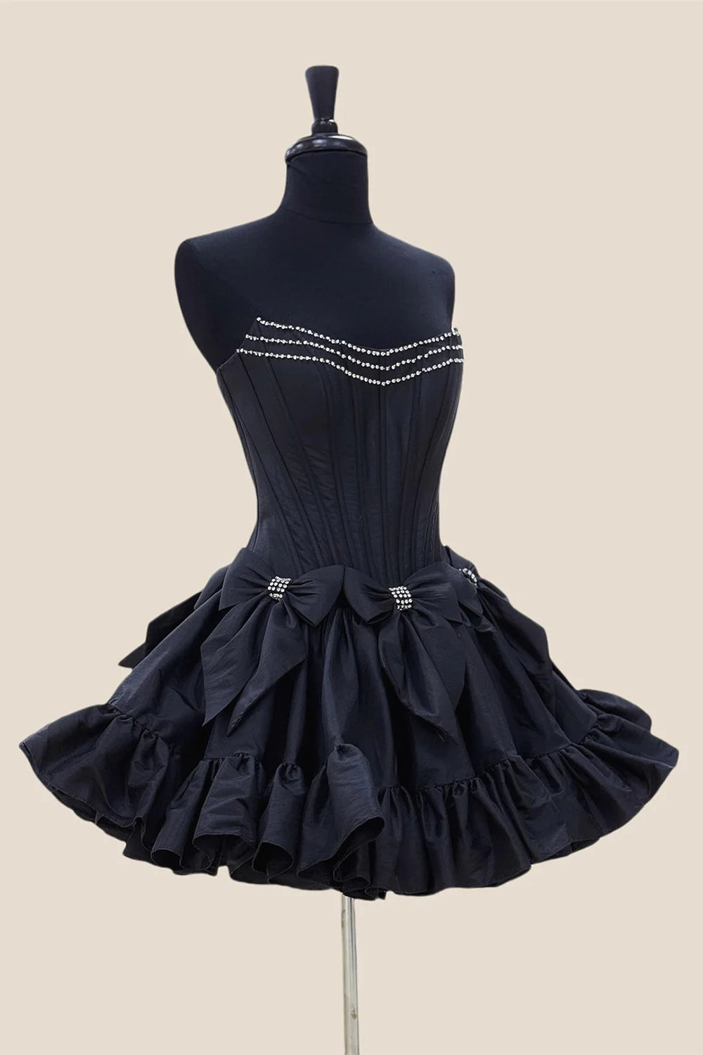 Misshow A Line Red Strapless Corset Short Homecoming Dress/Mini Dress With Bows