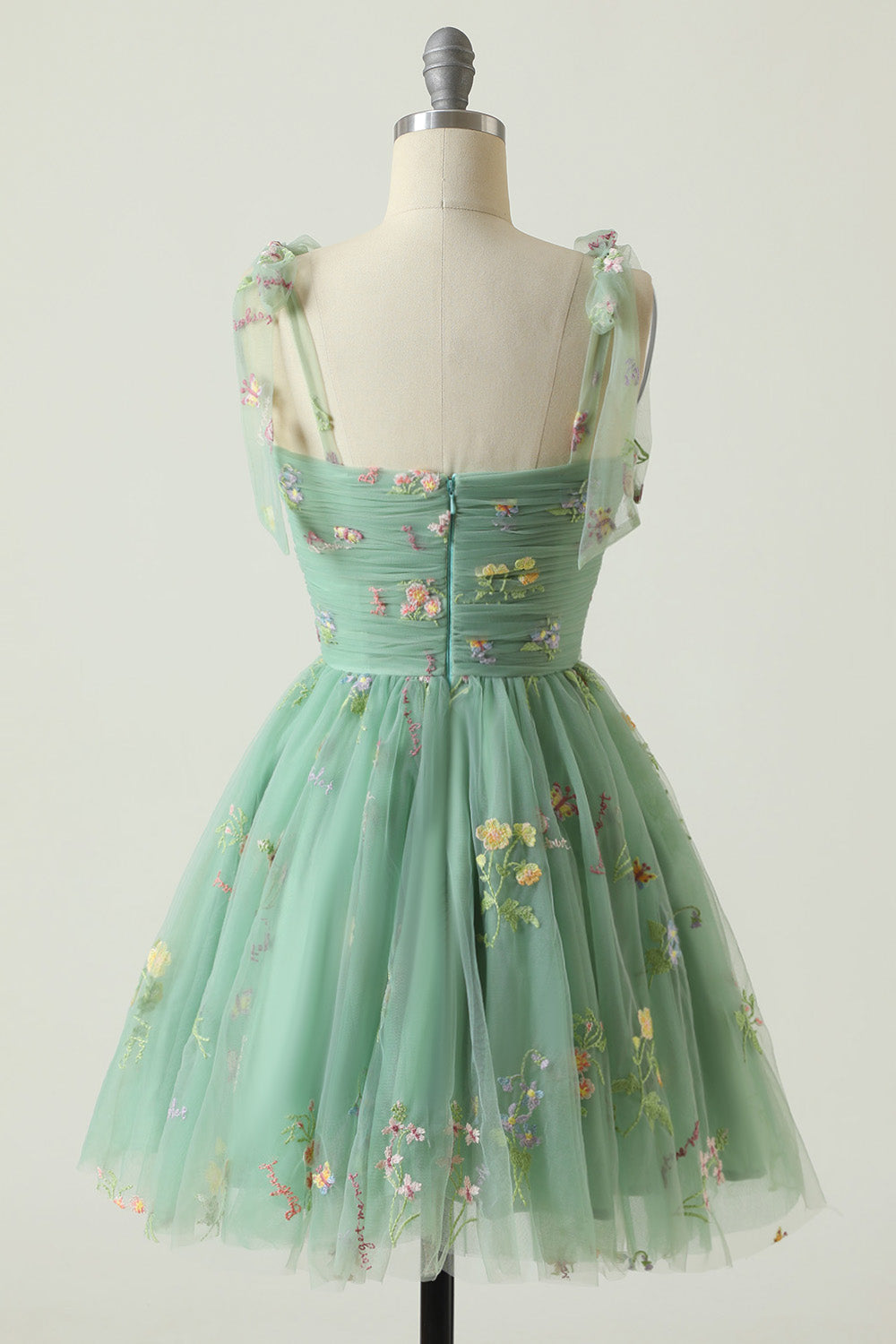 Misshow Champagne A-Line Embroidery Short Homecoming Dress/Mini Dress