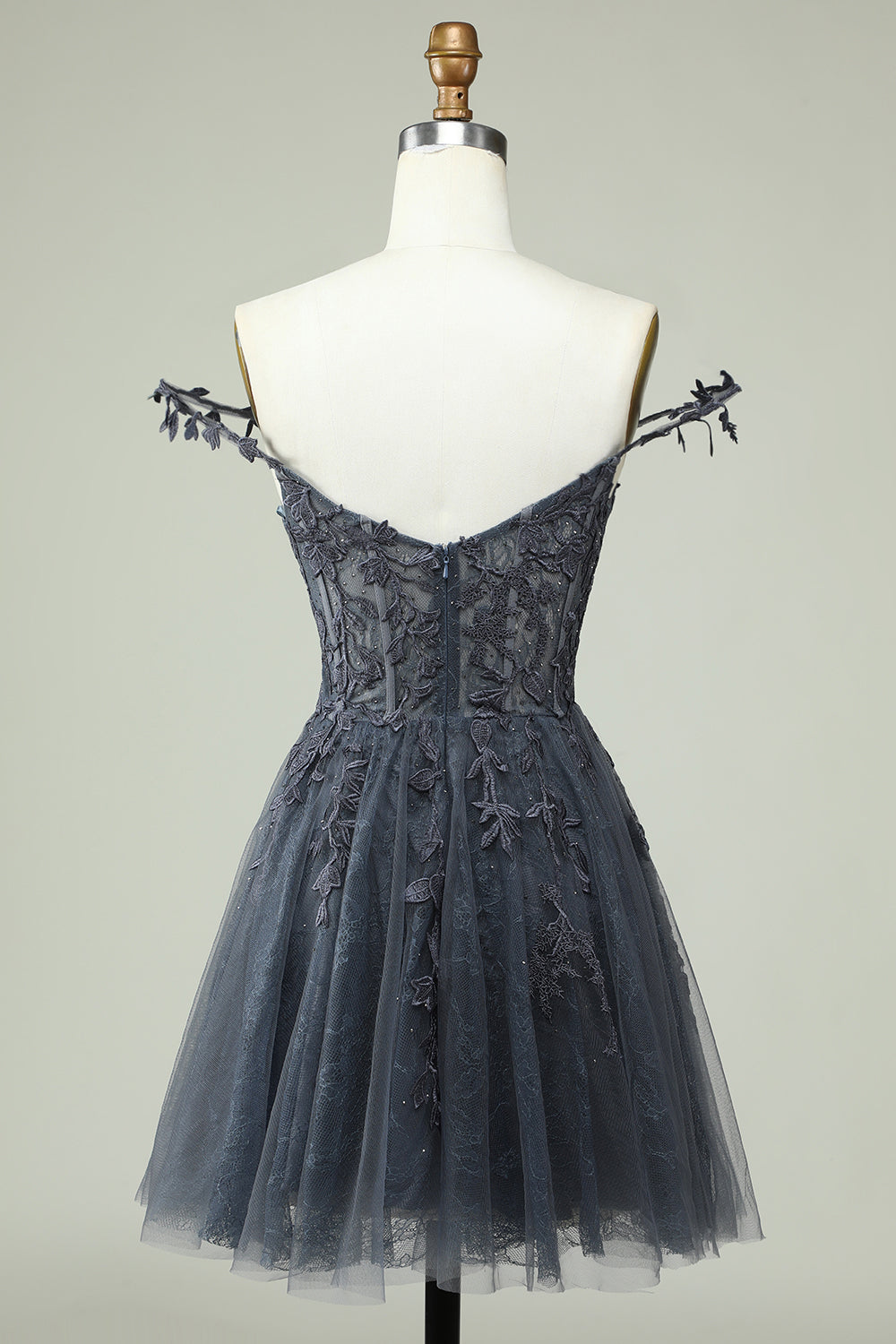 Misshow Coral Backless Short Cocktail Dress with Appliques