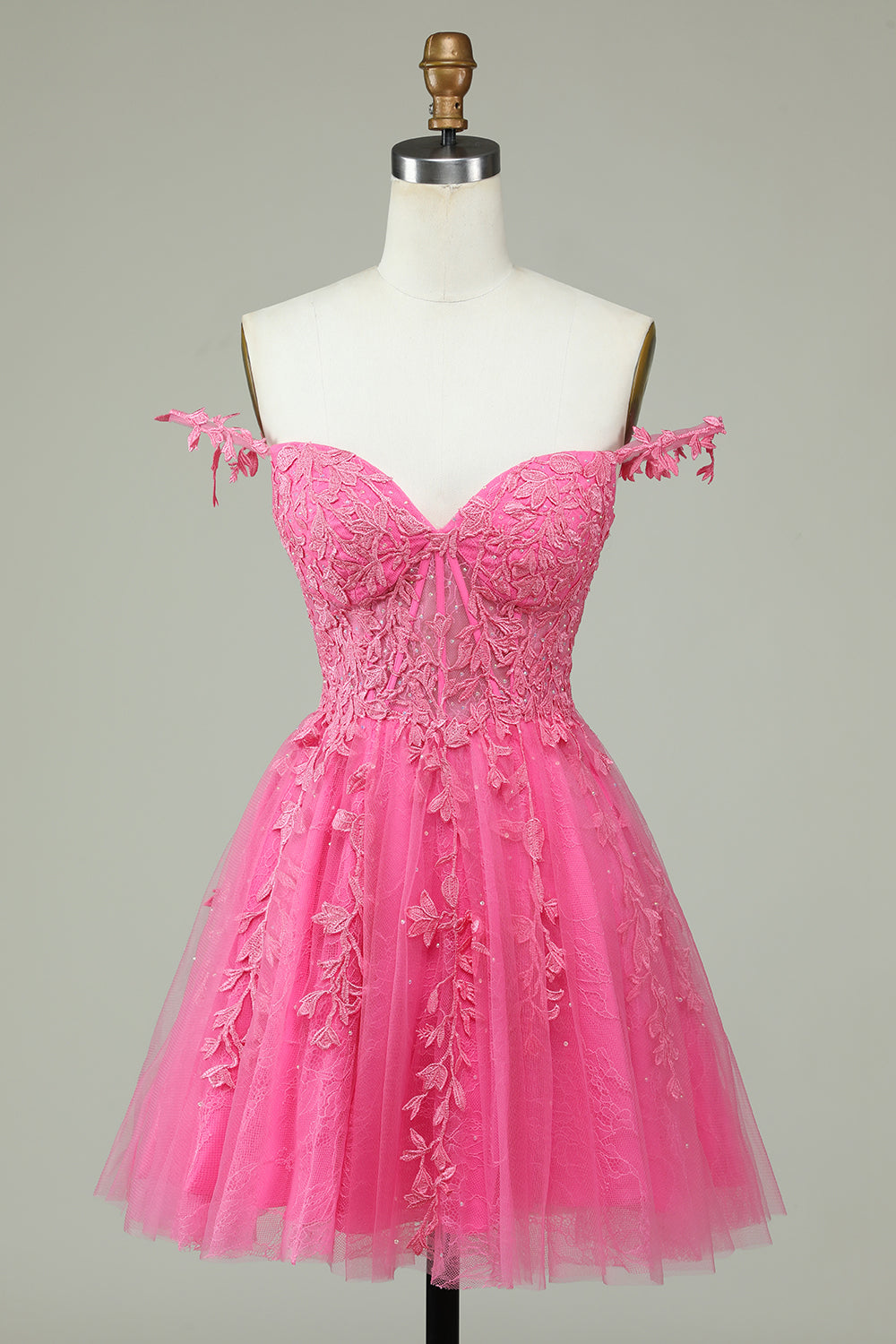 Misshow Coral Backless Short Cocktail Dress with Appliques