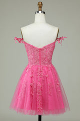 Misshow Coral Backless Short Cocktail Dress with Appliques