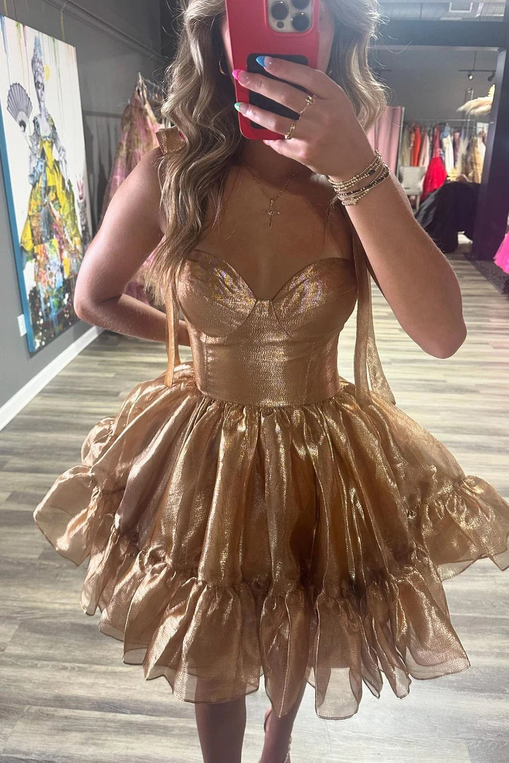 Misshow Cute Pink A-Line Short Homecoming Dress/Mini Dress with Bow
