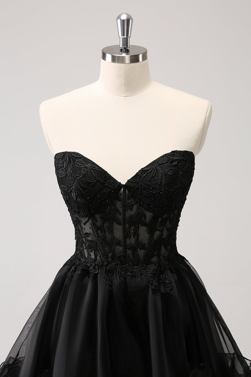 Misshow Cute Pink Strapless Corset A Line Tiered Short Homecoming Dress/Mini Dress