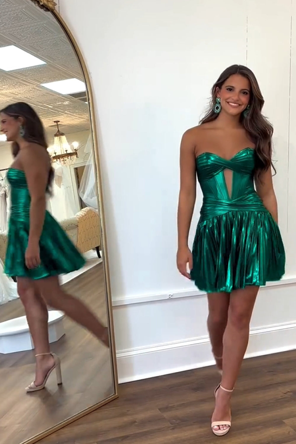 Misshow Dark Green Corset Sweetheart A Line Short Homecoming Dress/Mini Dress
