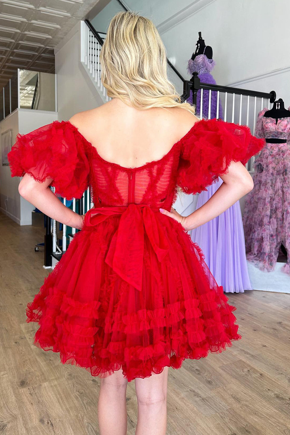 Misshow Fuchsia Corset A-Line Short Homecoming Dress/Mini Dress