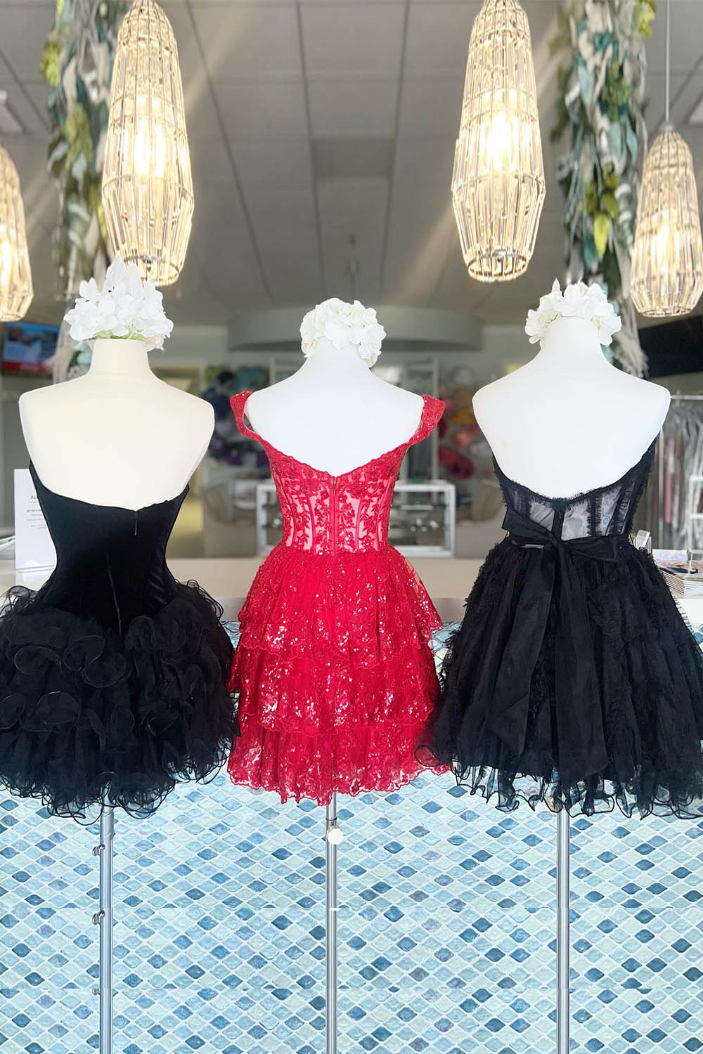 Misshow Fuchsia Corset Sweetheart A-Line Short Tulle Homecoming Dress/Mini Dress