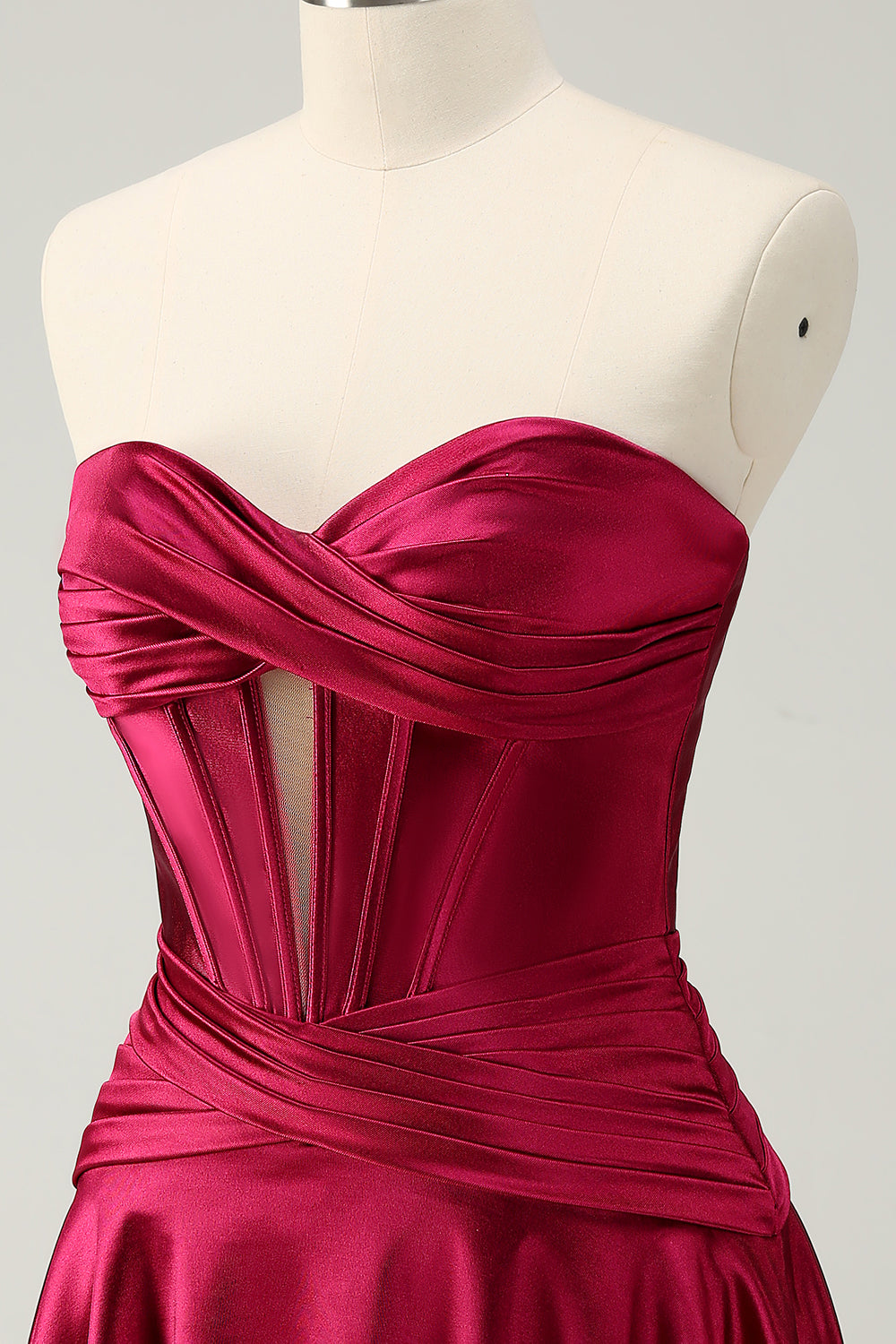 Misshow Fuchsia Strapless Corset A Line Short Homecoming Dress/Mini Dress