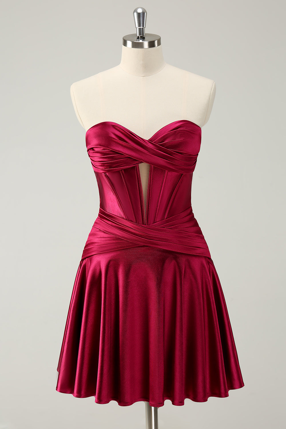 Misshow Fuchsia Strapless Corset A Line Short Homecoming Dress/Mini Dress