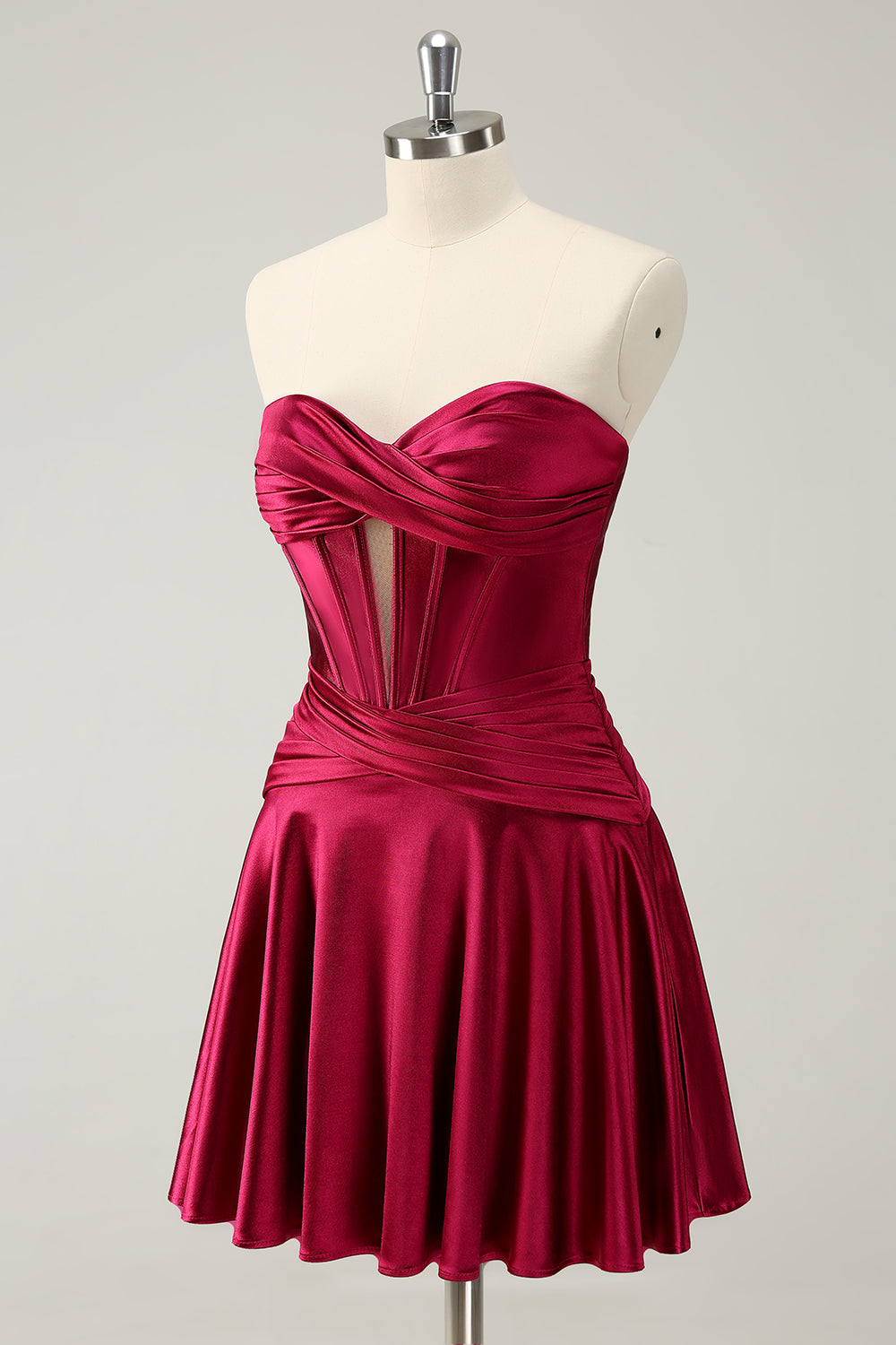 Misshow Fuchsia Strapless Corset A Line Short Homecoming Dress/Mini Dress