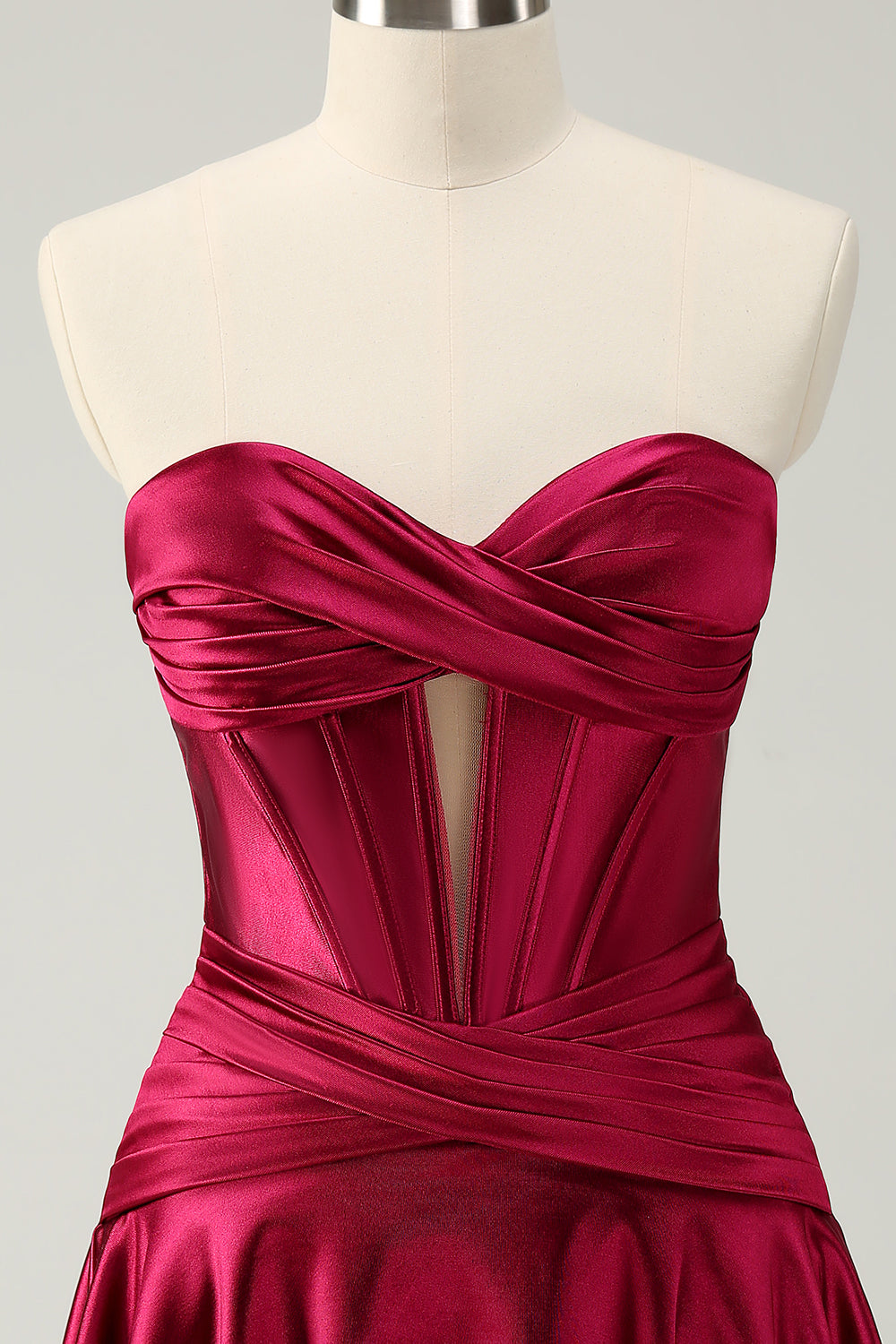 Misshow Fuchsia Strapless Corset A Line Short Homecoming Dress/Mini Dress