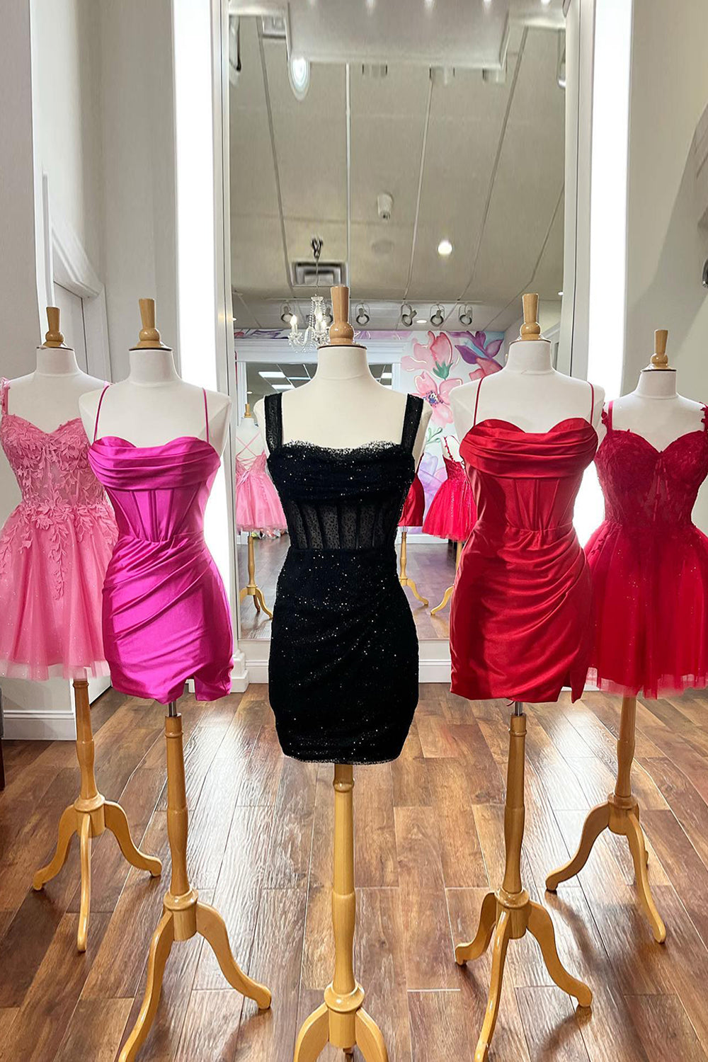 Misshow Glitter Black Corset Sequins Off the Shoulder Tight Short Homecoming Dress/Mini Dress