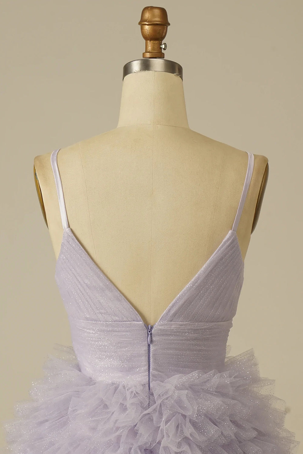 Misshow Glitter Blue A-Line Tulle Tiered Short Homecoming Dress/Mini Dress