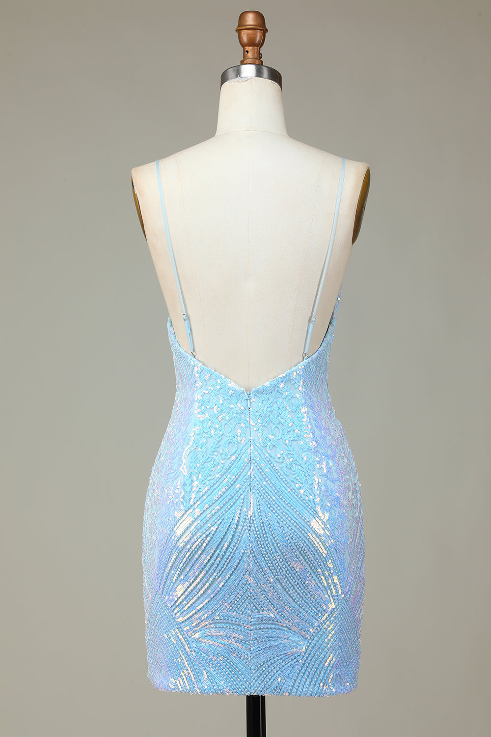 Misshow Glitter Blue Sequins Tight Short Homecoming Dress/Mini Dress
