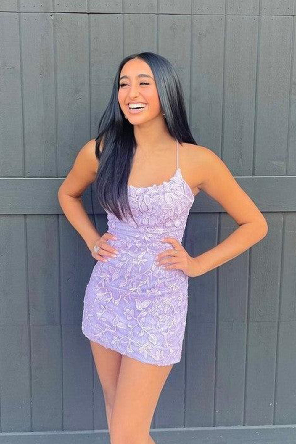 Misshow Glitter Emerald Green Lace Tight Homecoming Dress/Mini Dress