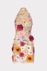 Misshow Halter Sleeveless Pink Party Dress with Appliques
