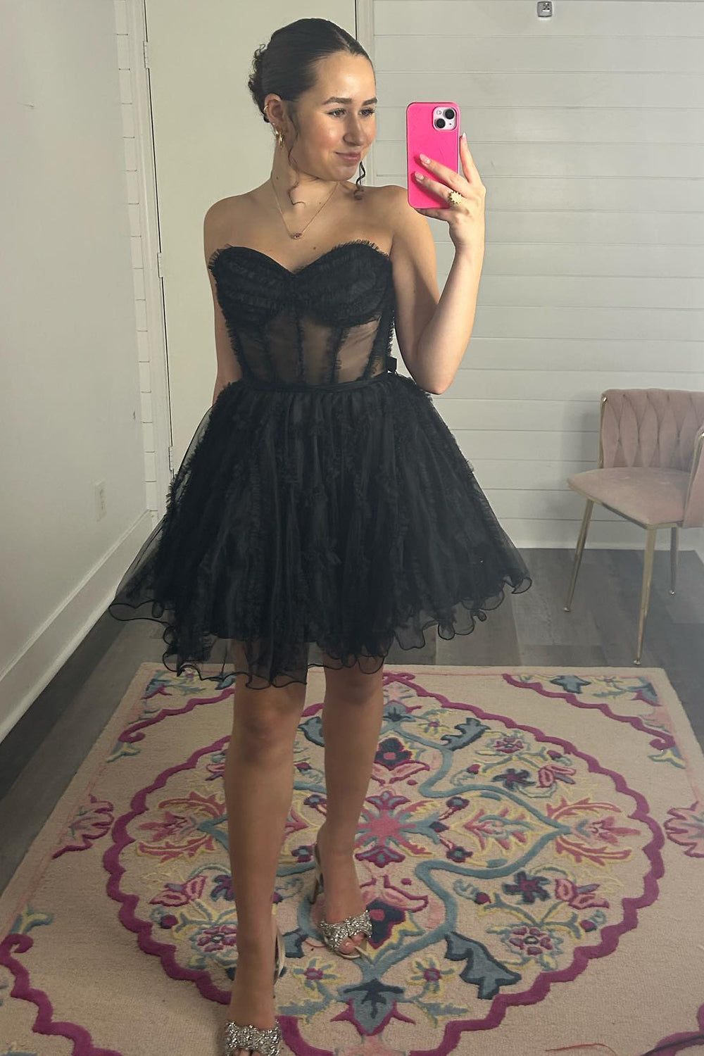 Misshow Lavender Corset Sweetheart A-Line Short Tulle Homecoming Dress/Mini Dress