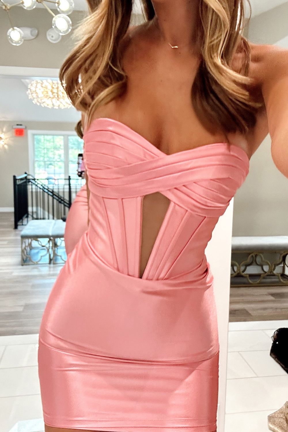 Misshow Lilac Sweetheart Corset Tight Short Homecoming Dress/Mini Dress