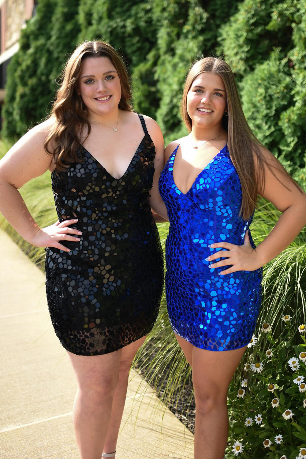 Misshow Mirror Golden Spaghetti Straps Tight Short Homecoming Dress/Mini Dress