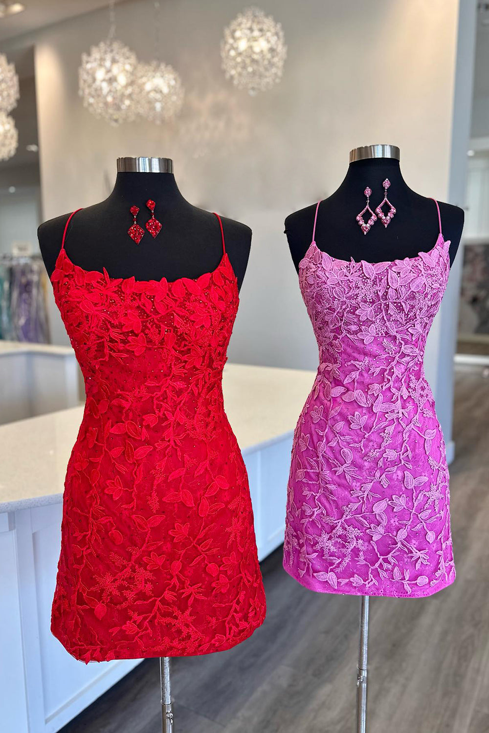 Misshow Pearl Pink Lace Tight Homecoming Dress/Mini Dress