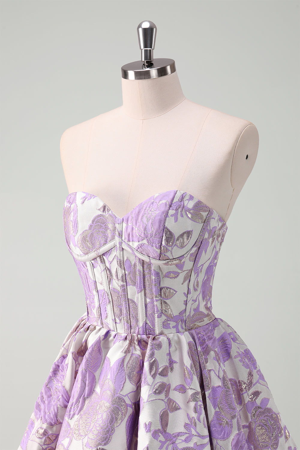 Misshow Pink Corset Strapless A Line Short Homecoming Dress/Mini Dress