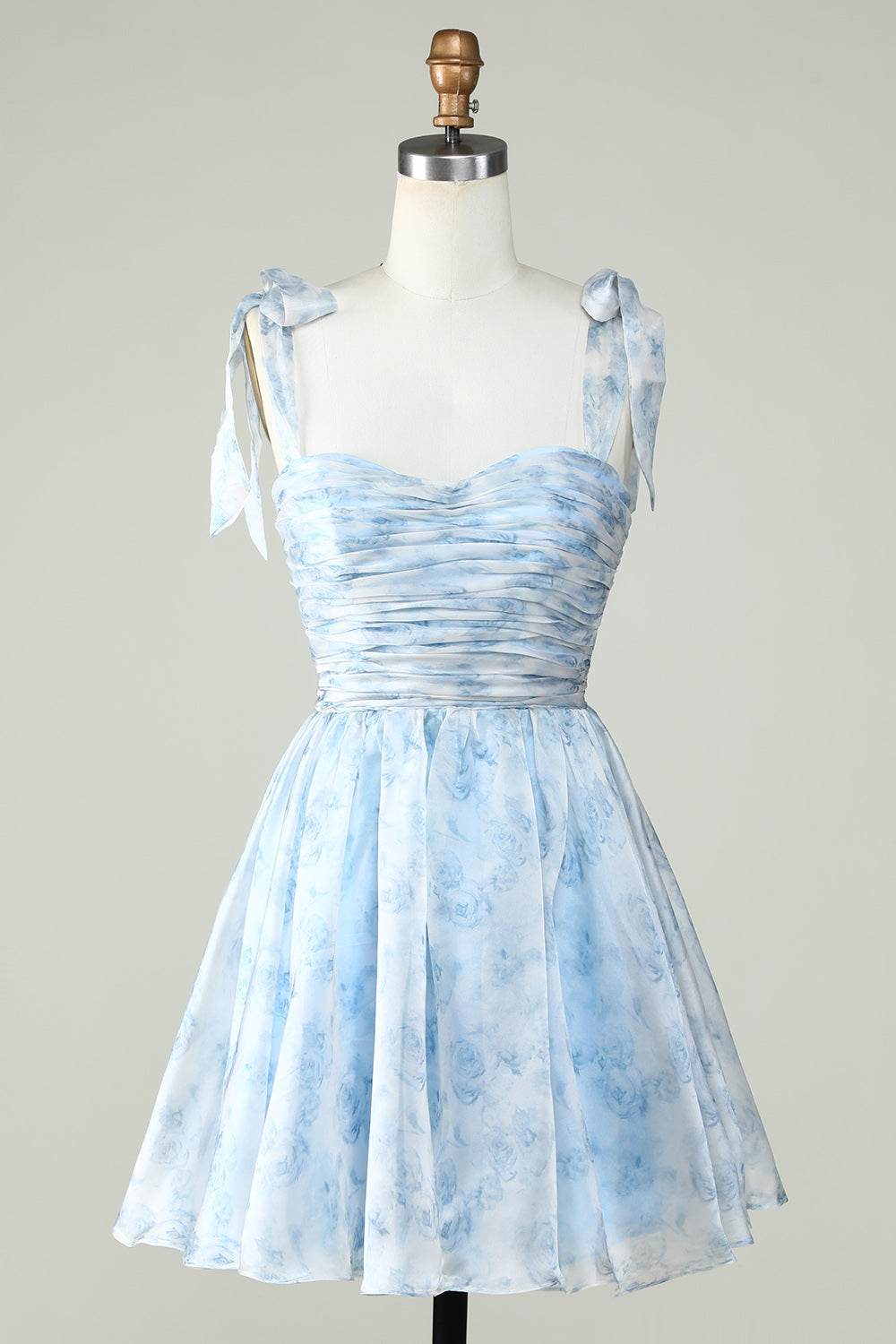 Misshow Pink Floral Print A-Line Short Homecoming Dress/Mini Dress