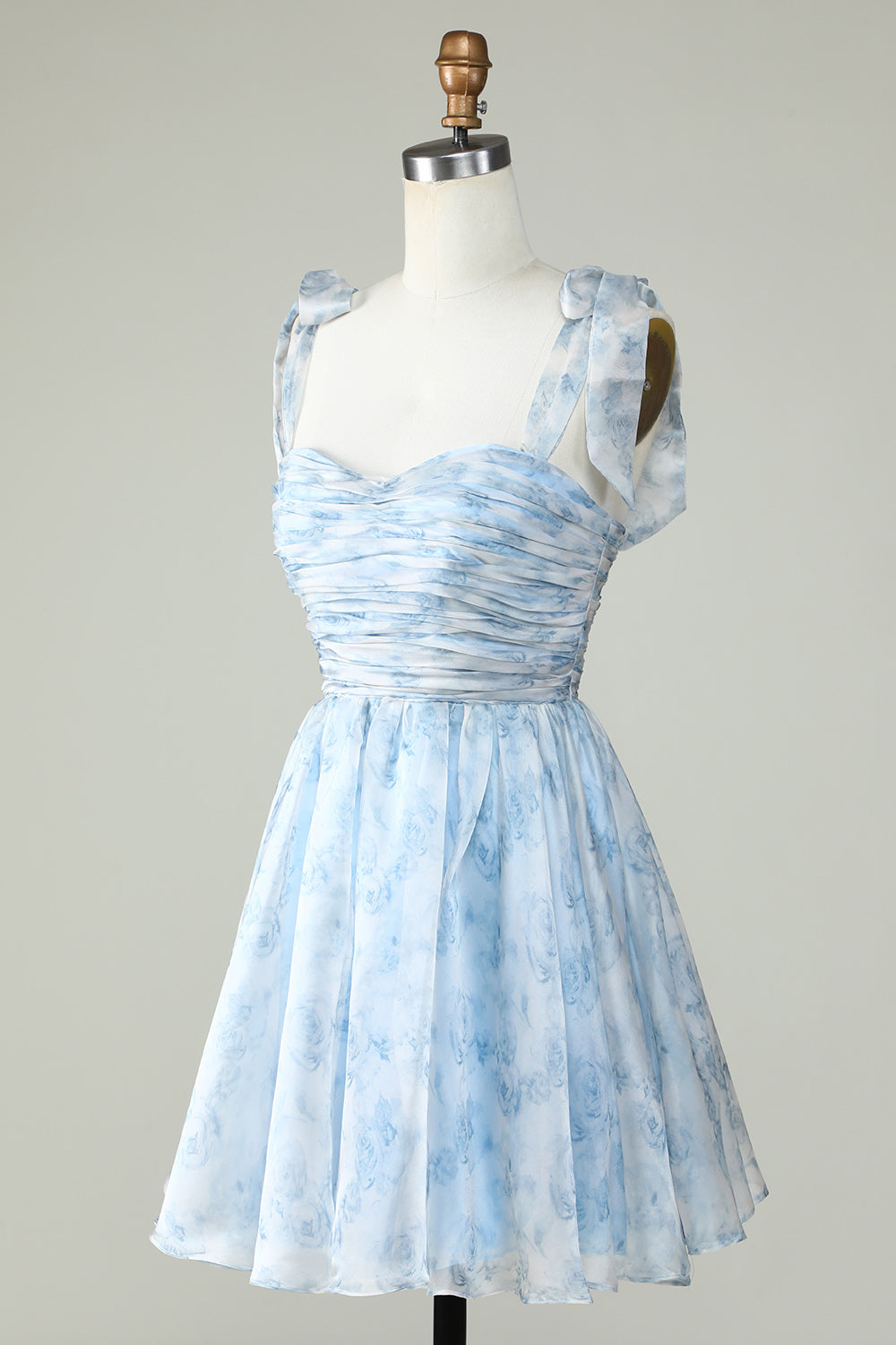 Misshow Pink Floral Print A-Line Short Homecoming Dress/Mini Dress