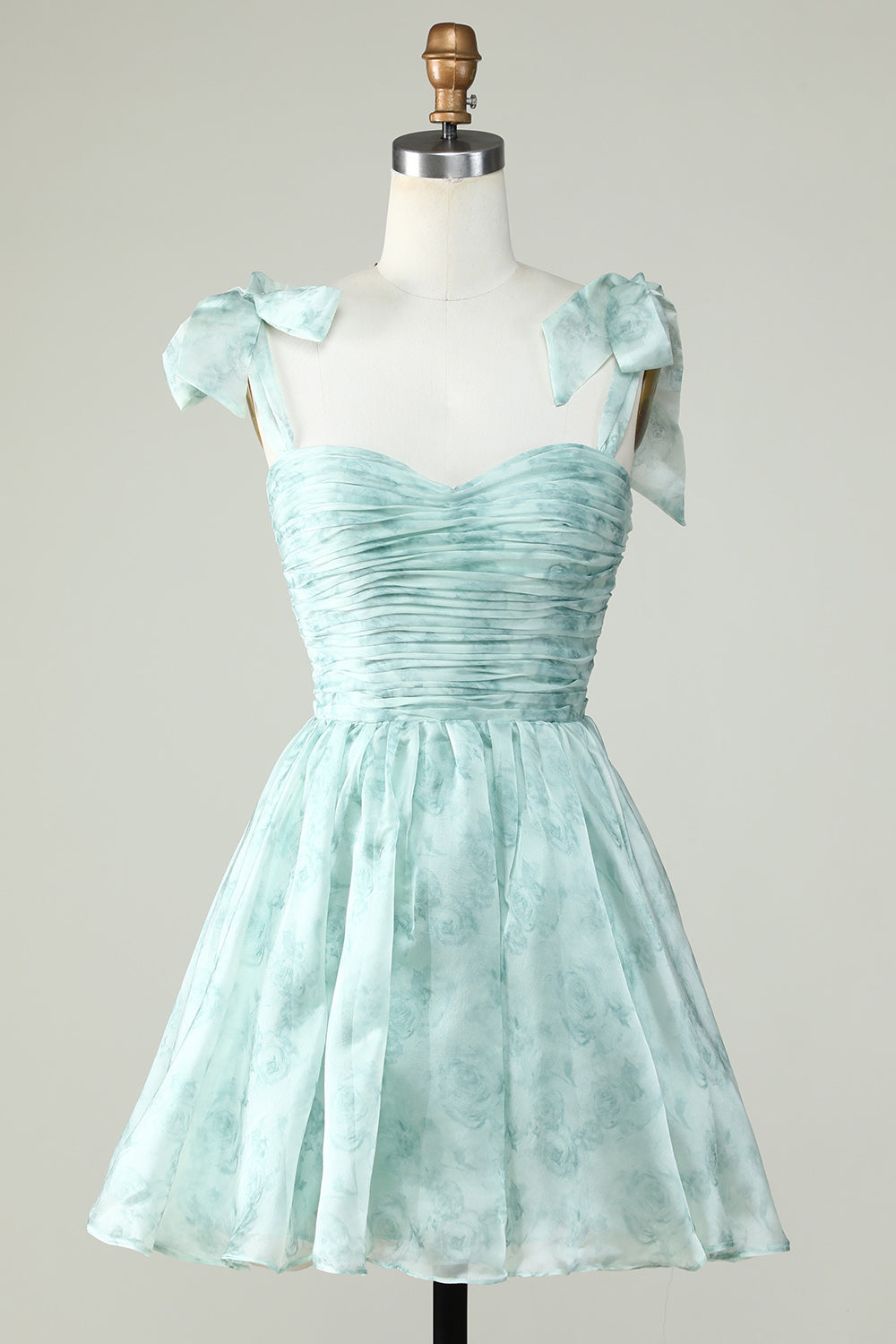 Misshow Pink Floral Print A-Line Short Homecoming Dress/Mini Dress