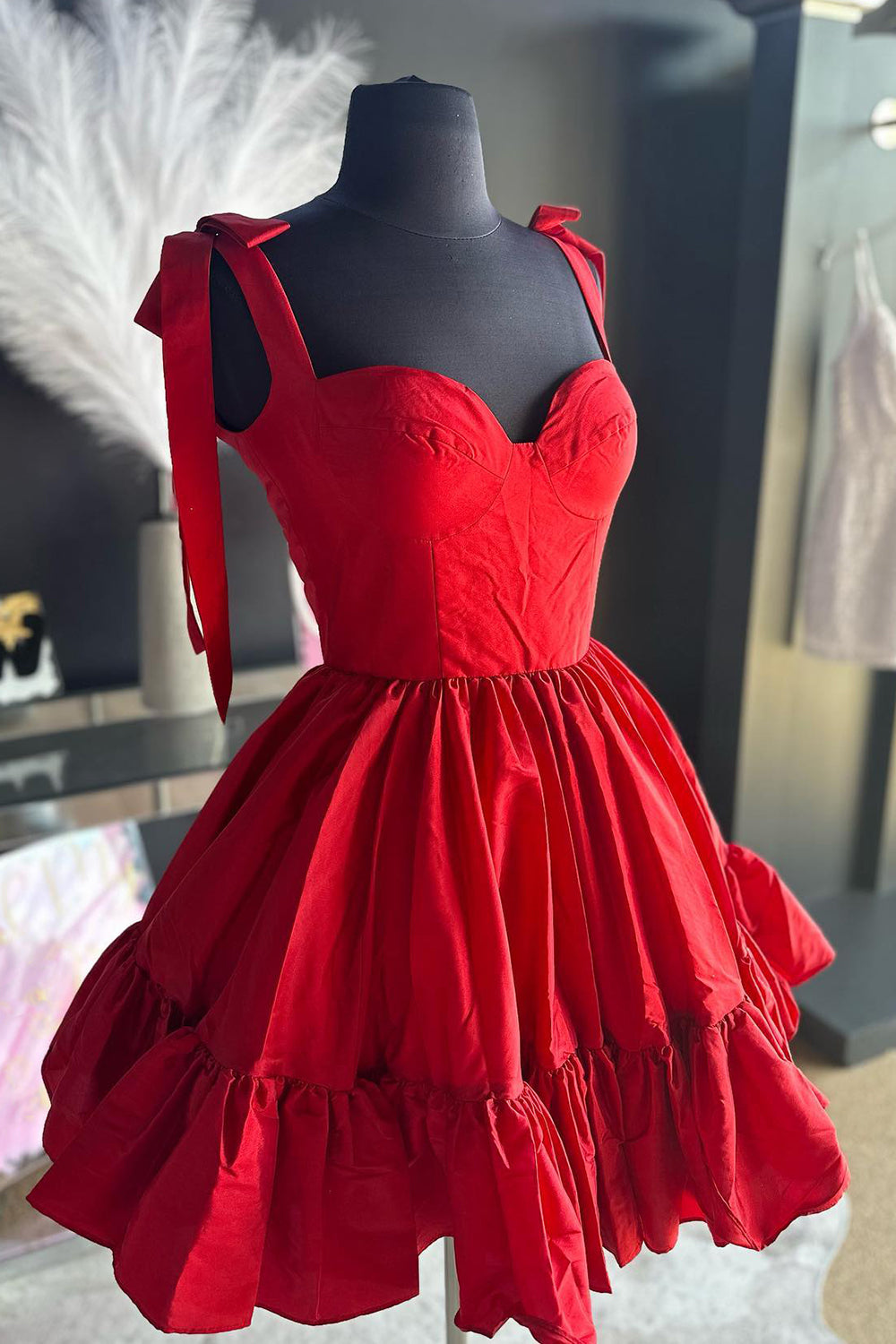 Misshow Pink Ruched Corset A-Line Short Homecoming Dress/Mini Dress
