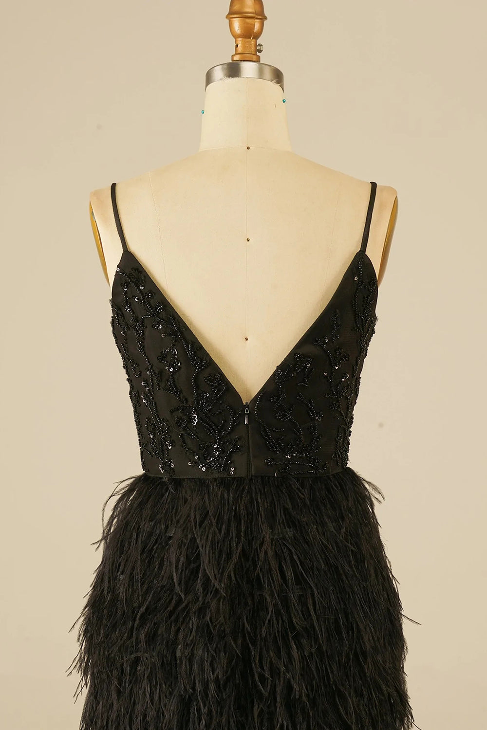 Misshow Pink Sequins Tight Homecoming Dress/Mini Dress with Feathers