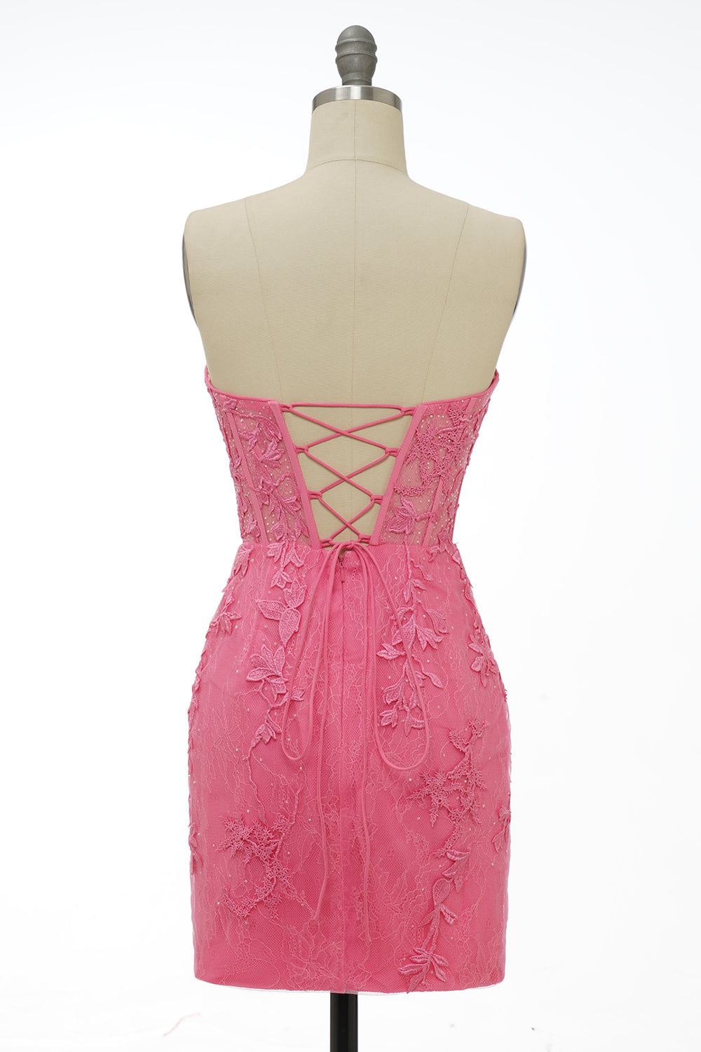 Misshow Pink Tight Short Homecoming Dress/Mini Dress with Appliques