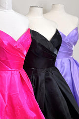 Misshow Purple A-Line Strapless Ruched Short Homecoming Dress/Mini Dress