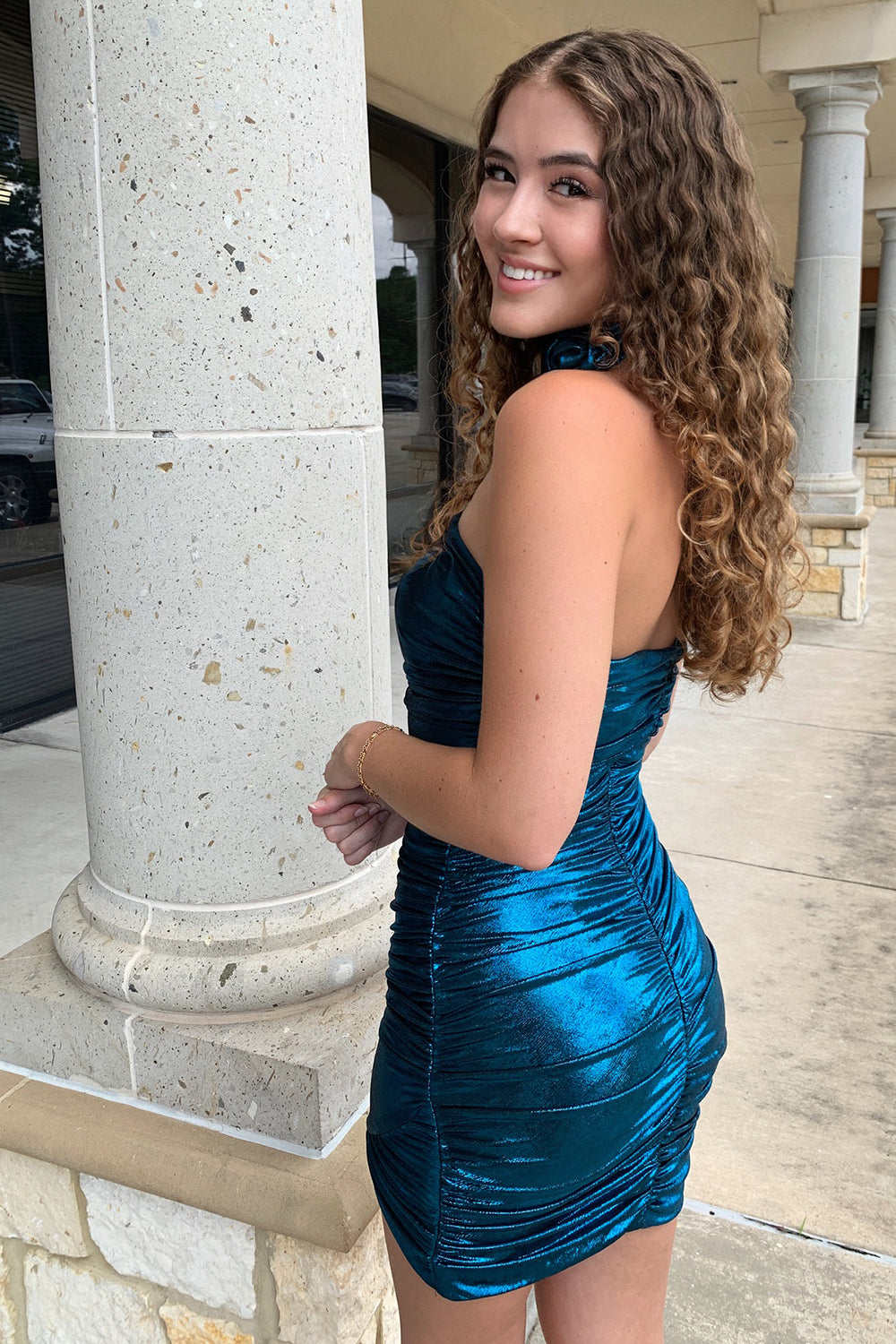 Misshow Purple Strapless Ruched Tight Short Homecoming Dress/Mini Dress