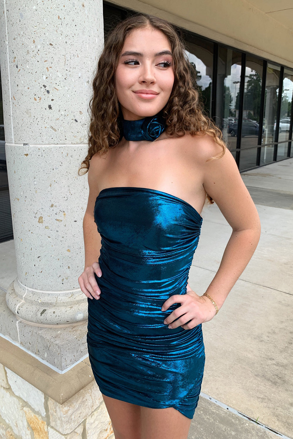 Misshow Purple Strapless Ruched Tight Short Homecoming Dress/Mini Dress
