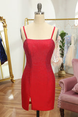 Misshow Red Sequins Lace-Up Tight Short Homecoming Dress/Mini Dress