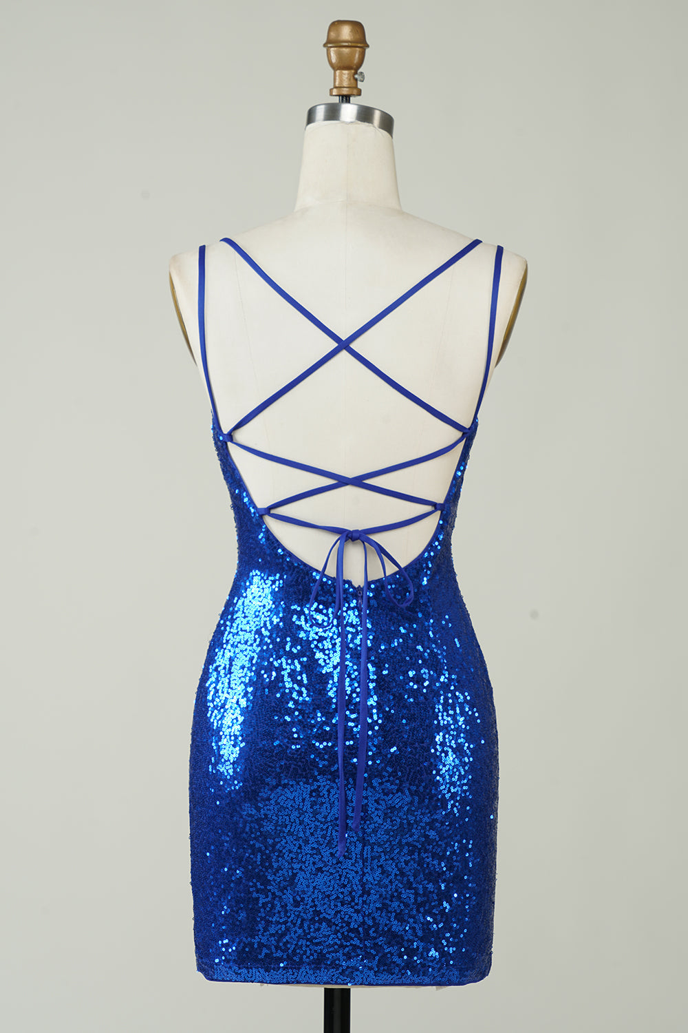 Misshow Red Tight Sequins Backless Homecoming Dress/Mini Dress