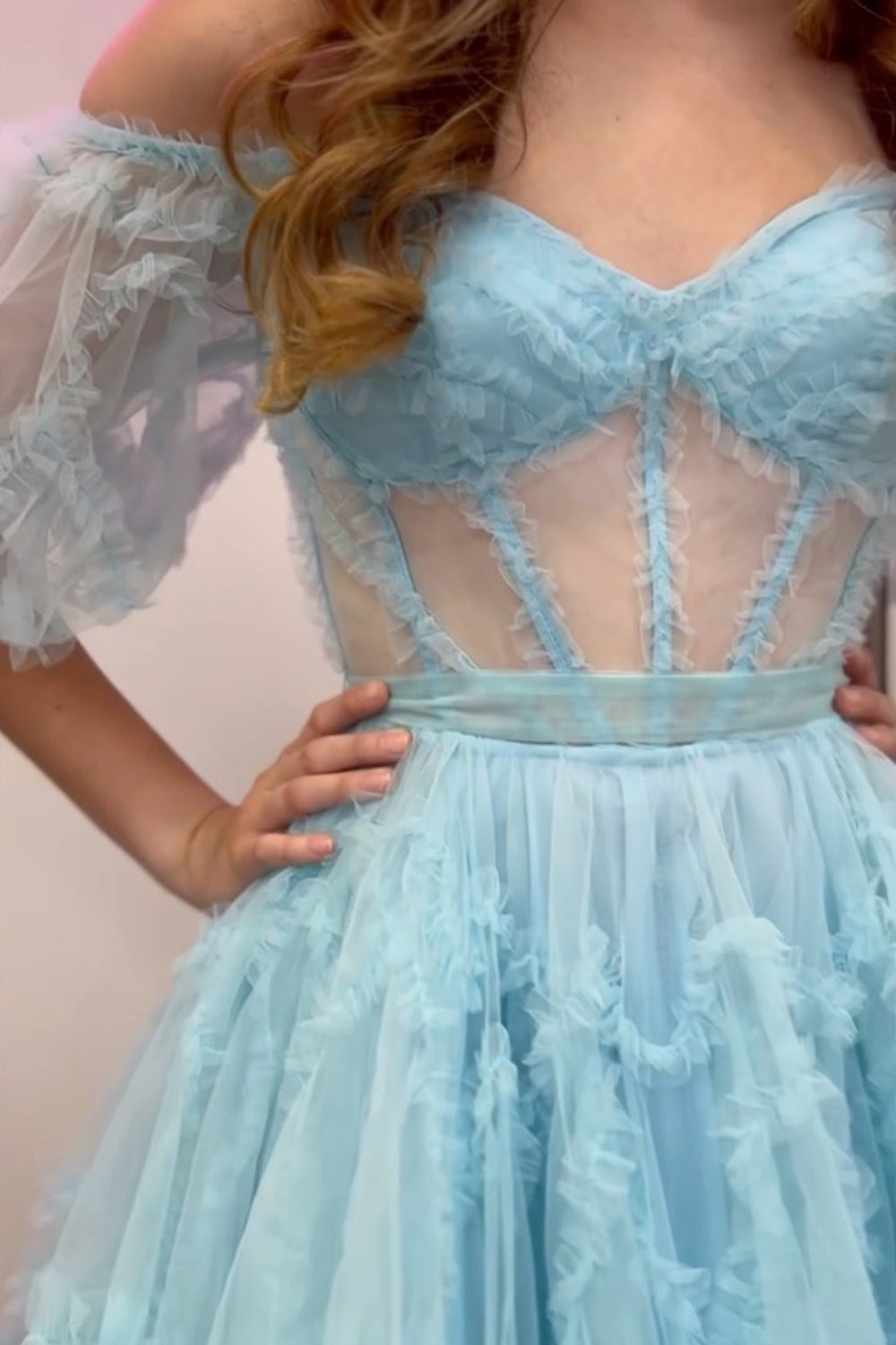Misshow Royal Blue Corset A-Line Short Homecoming Dress/Mini Dress
