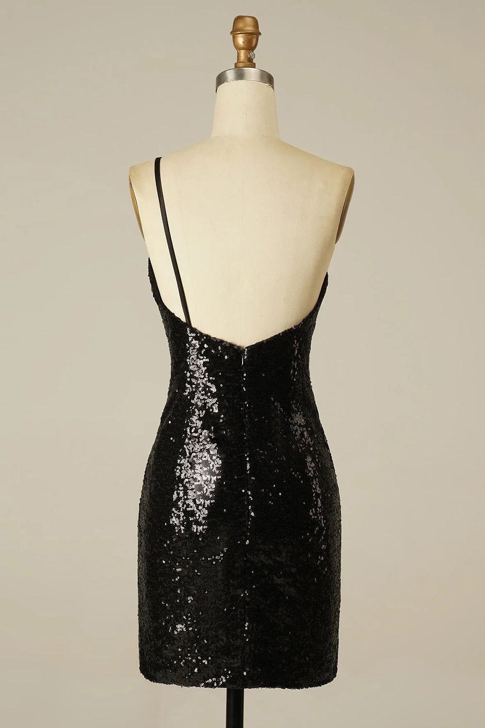 Misshow Royal Blue Glitter One Shoulder Tight Homecoming Dress/Mini Dress