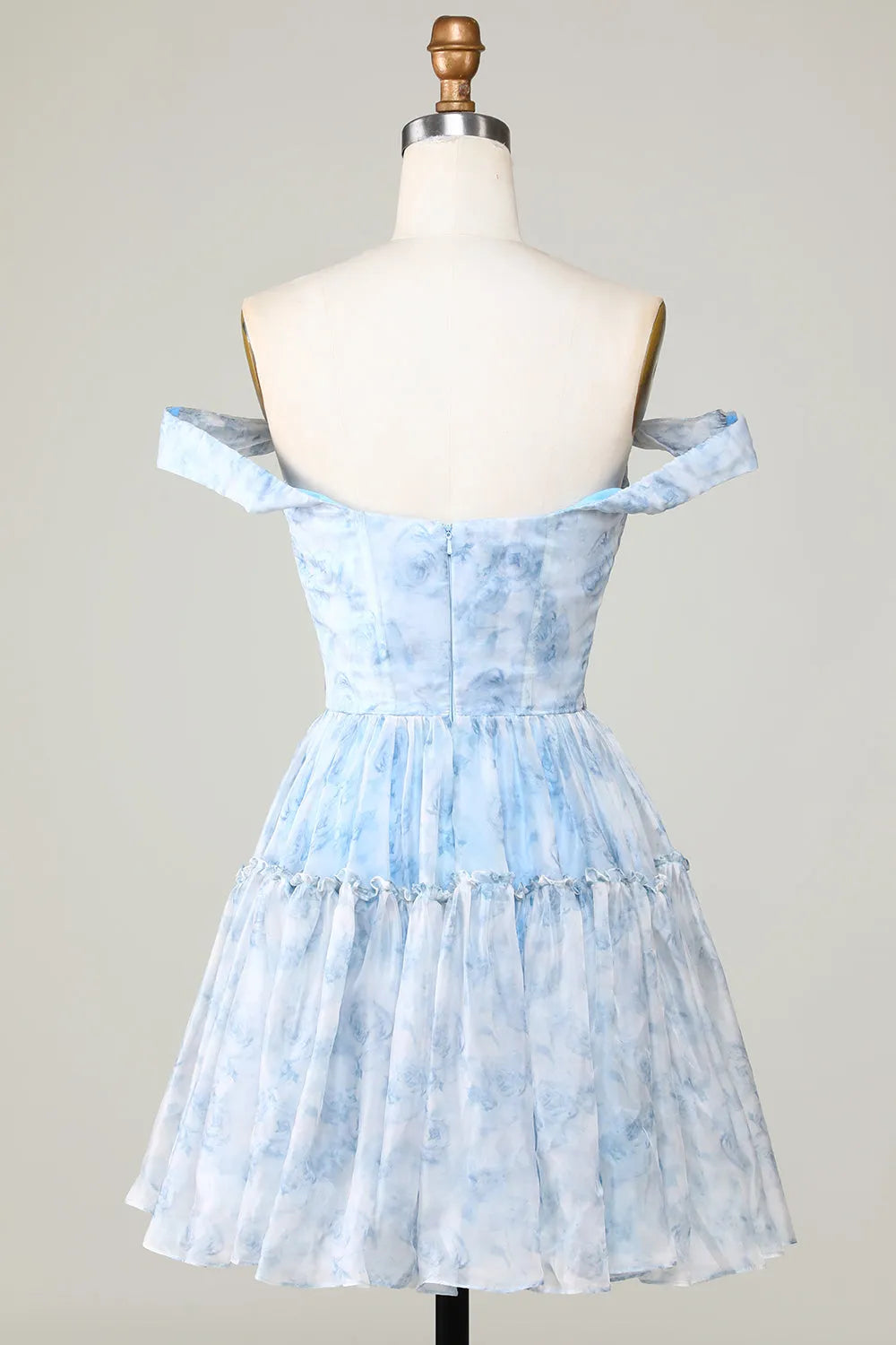 Misshow Sage Floral A-Line Corset Short Homecoming Dress/Mini Dress