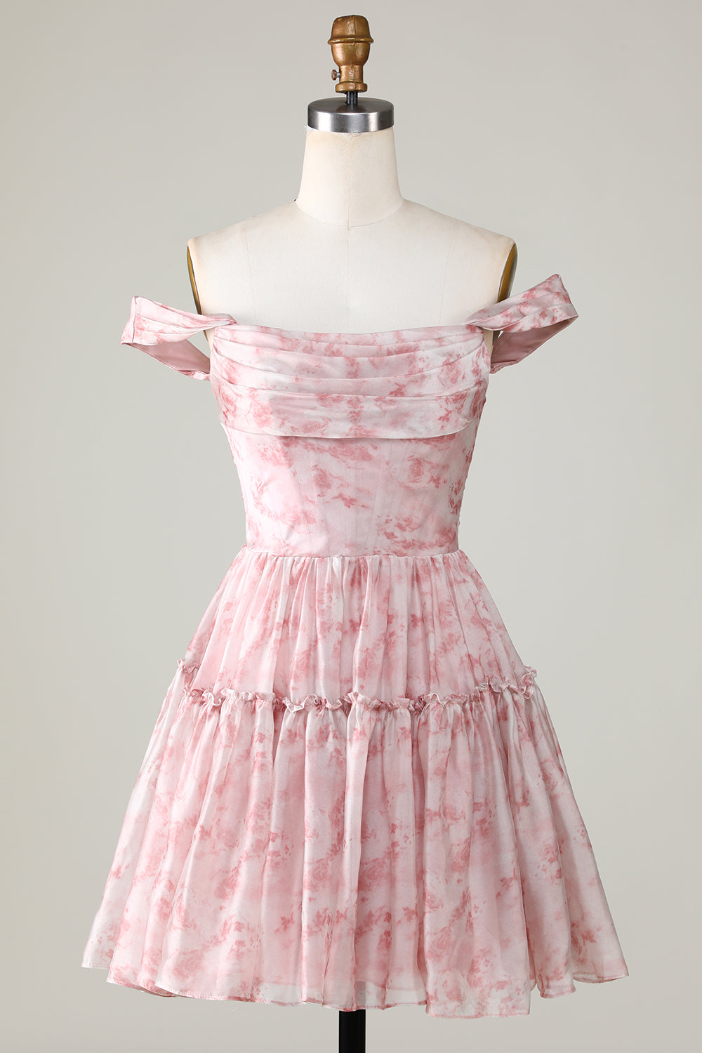 Misshow Sage Floral A-Line Corset Short Homecoming Dress/Mini Dress