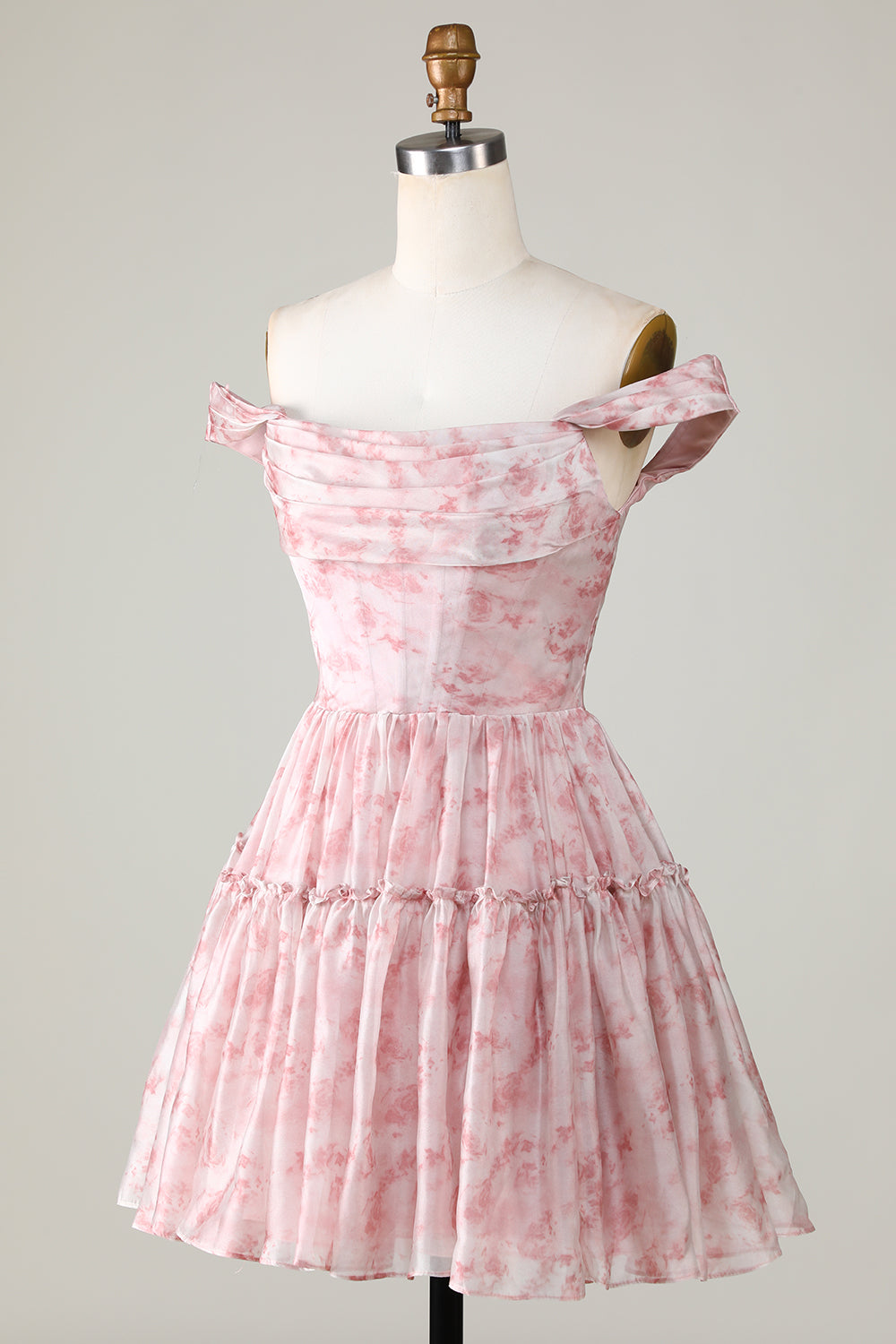 Misshow Sage Floral A-Line Corset Short Homecoming Dress/Mini Dress