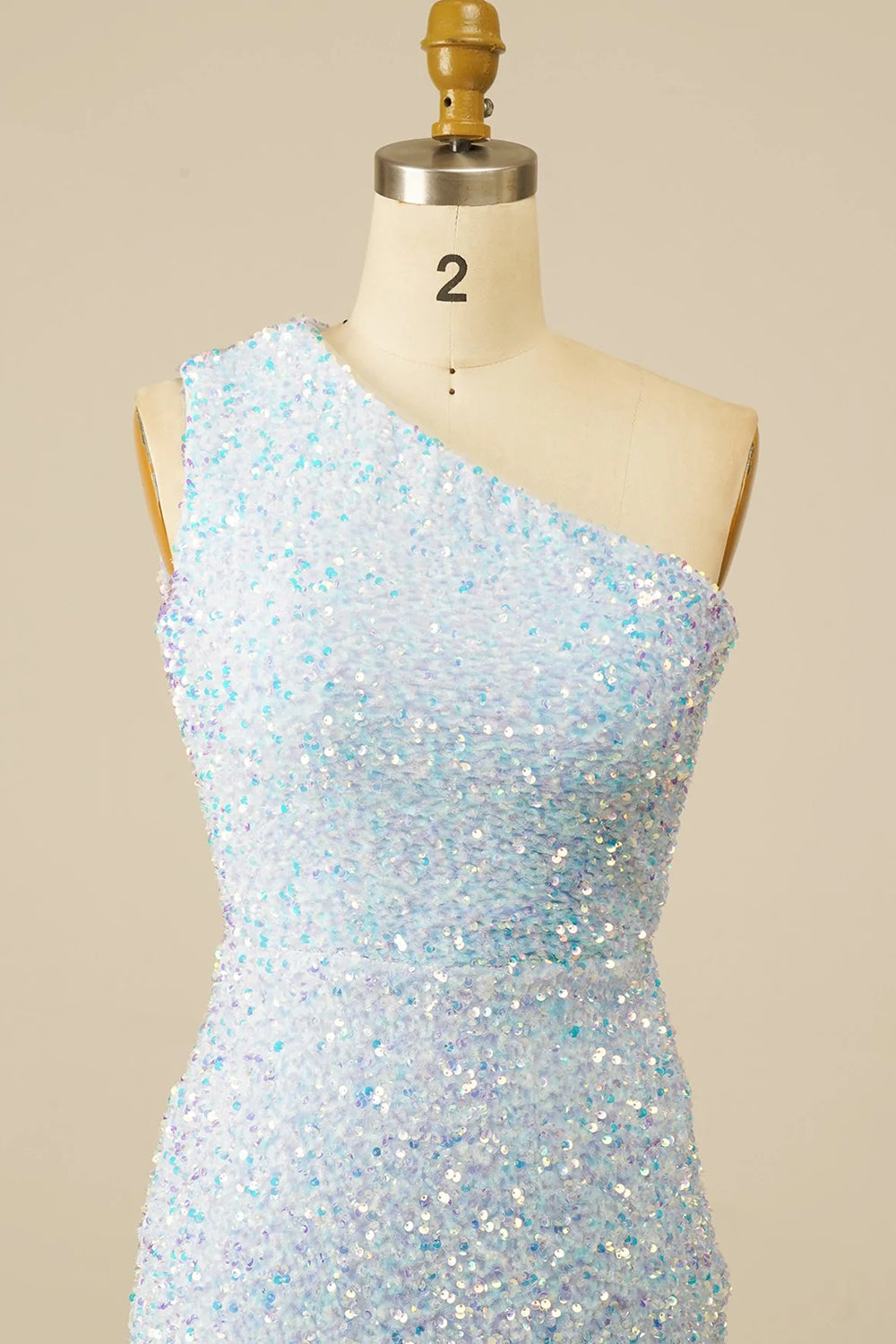 Misshow Sheath One Shoulder Royal Blue Sequins Short Homecoming Dress/Mini Dress