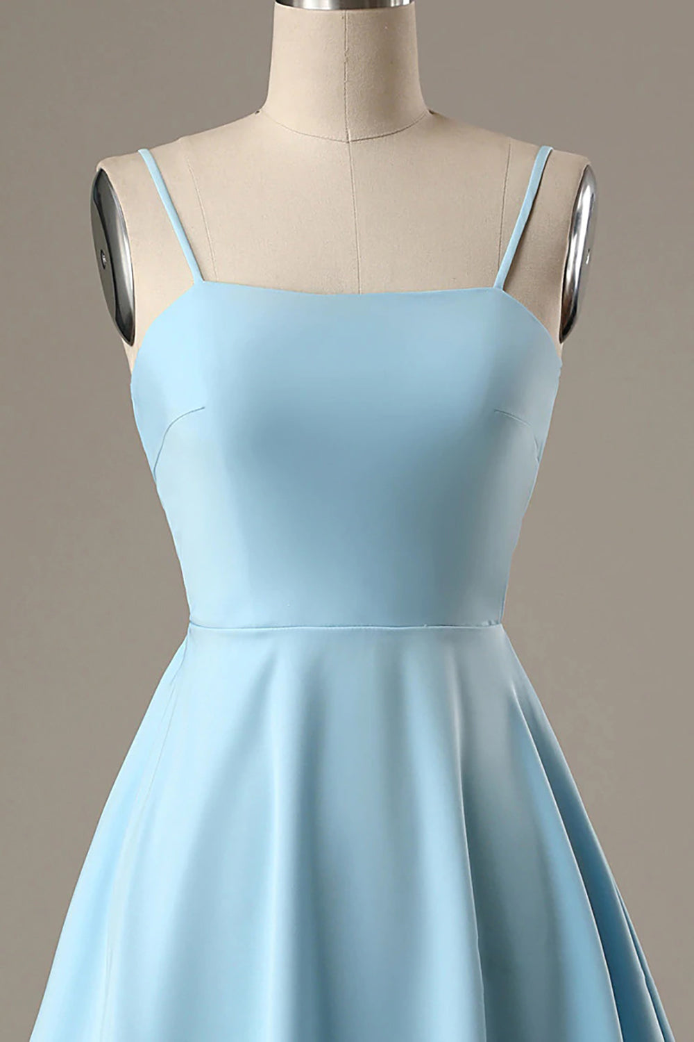 Misshow Simple Blue Open Back A Line Homecoming Dress/Mini Dress